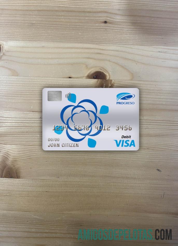 República Dominicana Progreso Bank Visa Cartão de Débito Photolook Front amostra